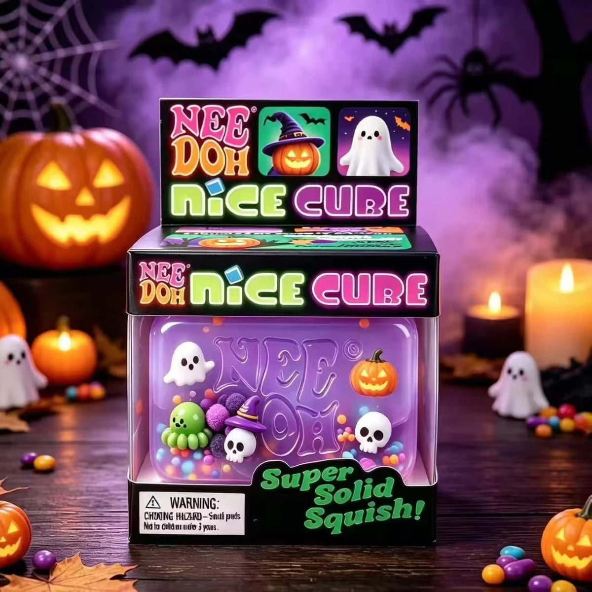 NeeDoh Squishy Sensory Stress Toys – Halloween & Christmas Themed Squeeze Balls for Kids & Adults